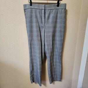 Ann Taylor Houndstooth Straight Leg Trousers Pants